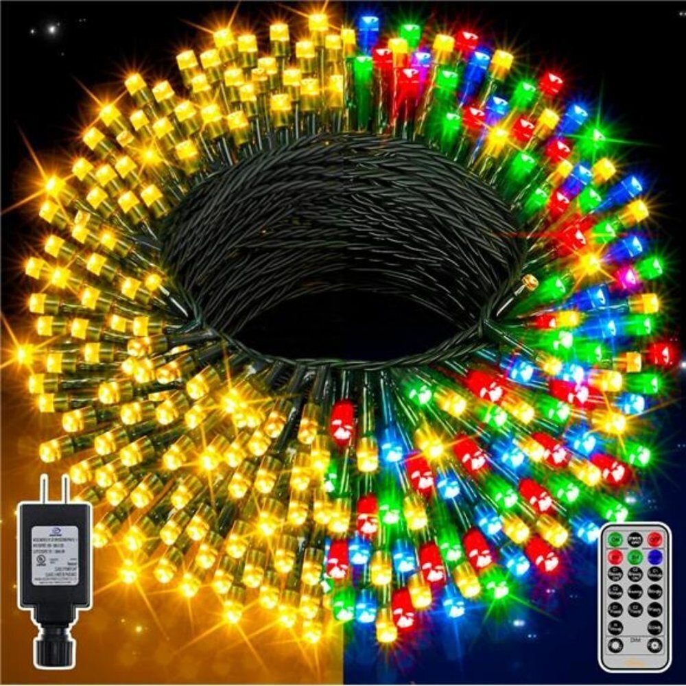 400 LED Christmas Lights 131ft Color Changing Remote Control